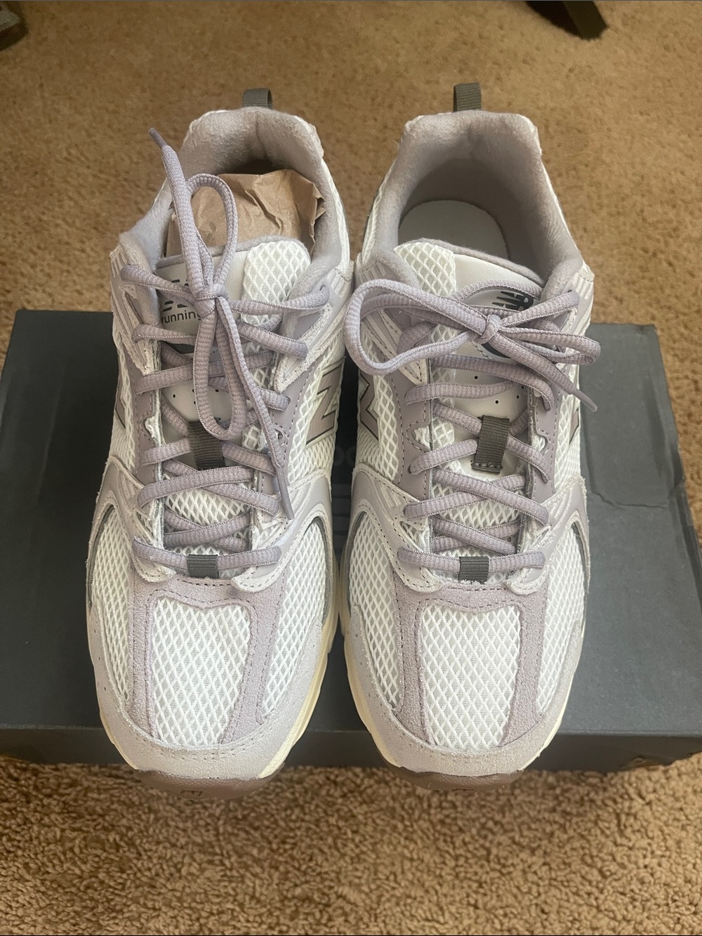 New Balance Women's White & Light Gray Mesh Sneakers